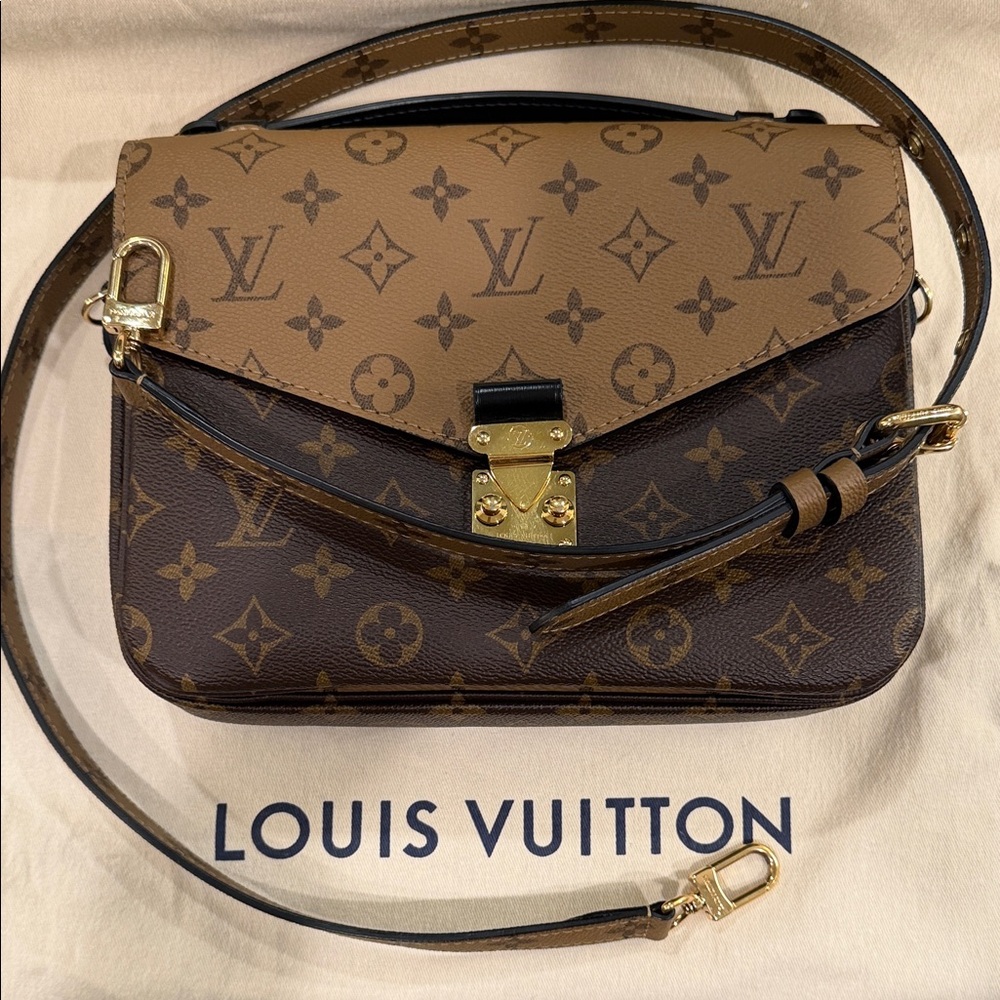 Louis Vuitton Two-Tone Brown Monogram Pochette Metis Crossbody Bag